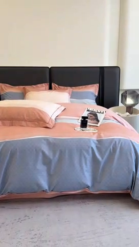 91家纺网 家纺一手货源 找家纺 乐蔻家纺 2025新款全棉13376数码印花四件套 漫步（桔）