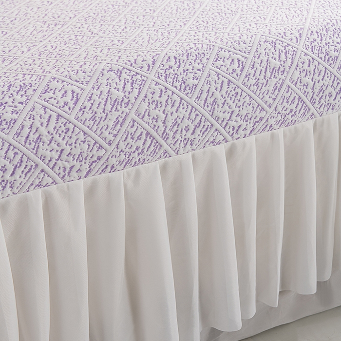 91家纺网 家纺一手货源 找家纺 叠派家纺 2025新款5A抗菌雅致床裙款三件套 雅致床裙款-冰紫