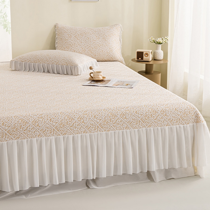 91家纺网 家纺一手货源 找家纺 叠派家纺 2025新款5A抗菌雅致床裙款三件套 雅致床裙款-冰咖