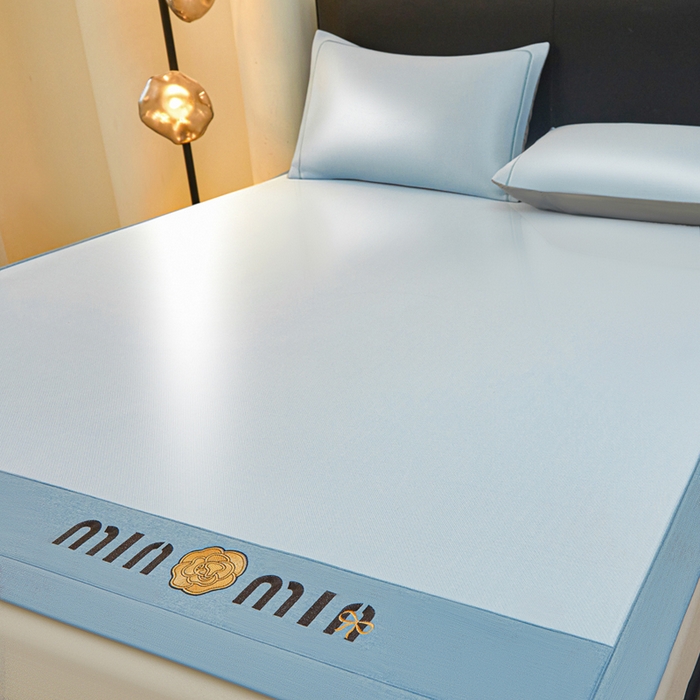 91家纺网 家纺一手货源 找家纺 全季家居 2025新款全季家居5A抗菌min系列凉感冰丝席 床席-天蓝