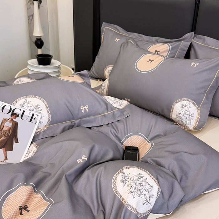 91家纺网 家纺一手货源 找家纺 乐蔻家纺 2025新款全棉13376数码印花四件套 绣缘