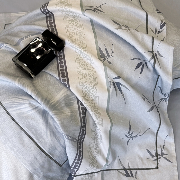 91家纺网 家纺一手货源 找家纺 乐蔻家纺 2025新款全棉13376数码印花四件套 风吹椰林(兰）