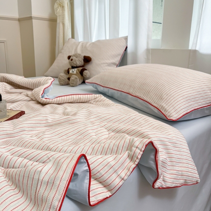 91家纺网 家纺一手货源 找家纺 宜代光年 2025新款全棉提花大豆夏被（森韵） 森韵夏被-天蓝