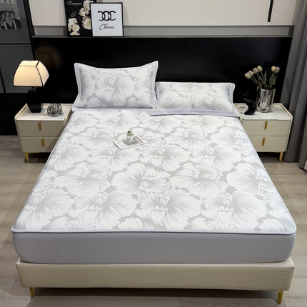 倾慕家纺 2025新款简约PE50提花凉感席席子凉席-床笠款 炫彩灰PE床笠款