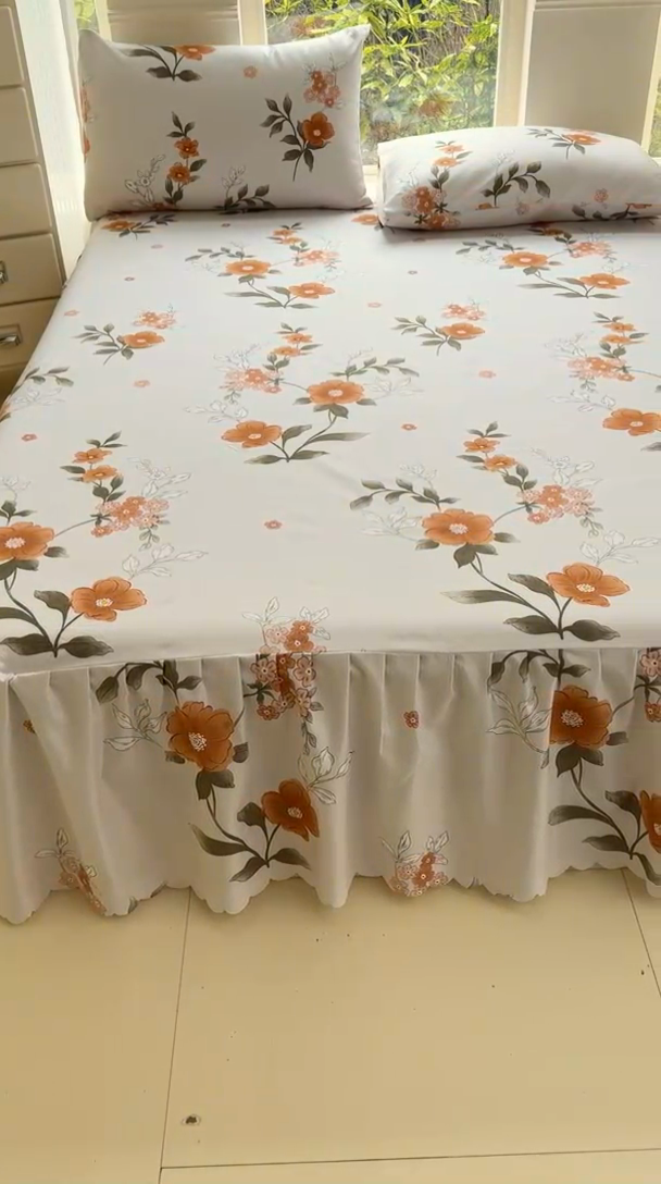 91家纺网 家纺一手货源 找家纺 莎臣豹 2025新款植物羊绒单品单件单床裙可配床裙三件套 千秋景