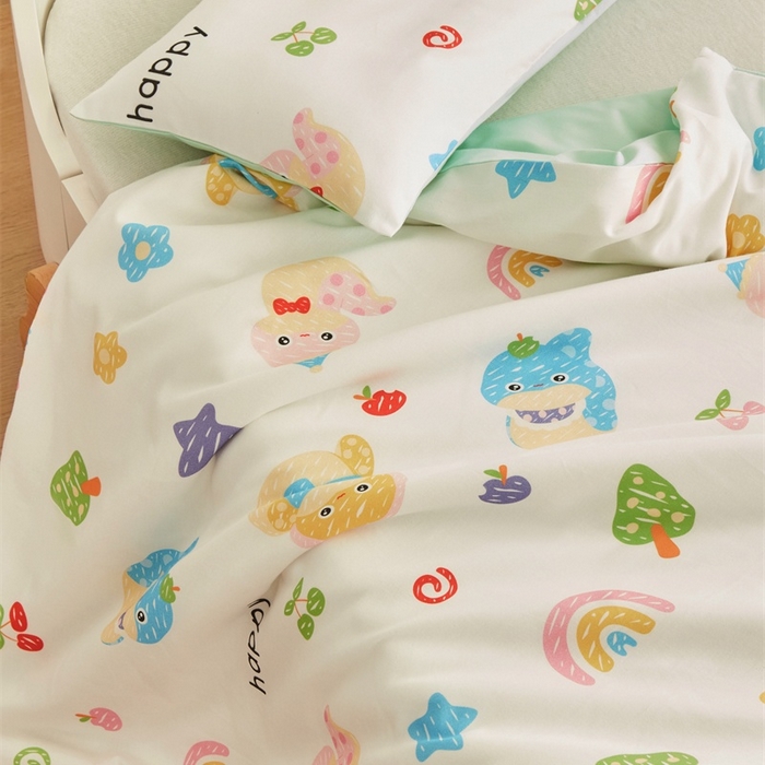 91家纺网 家纺一手货源 找家纺 艾佳宝贝 2025新款A类儿童全棉多功能单被套 贪吃蛇