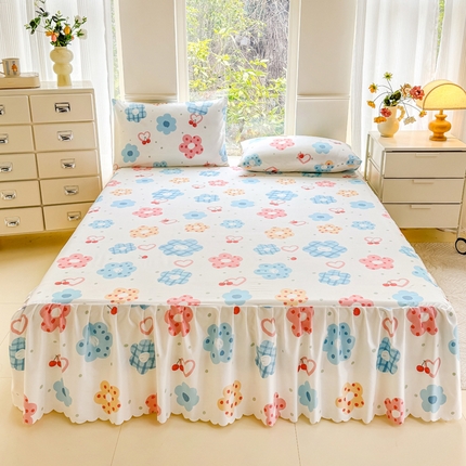 91家纺网 家纺一手货源 找家纺 （总）莎臣豹 2025新款植物羊绒单品单件单床裙可配床裙三件套