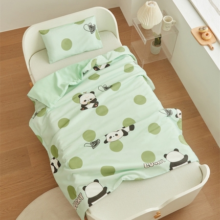 艾佳宝贝 2025新款A类儿童全棉多功能单被套可拆式夏被四季被子 lucky熊猫
