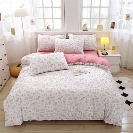 91家纺网 家纺一手货源 找家纺 （总）织写 2025新款A类双层纱针织棉四件套床单四件套床单四件套小清新四件套