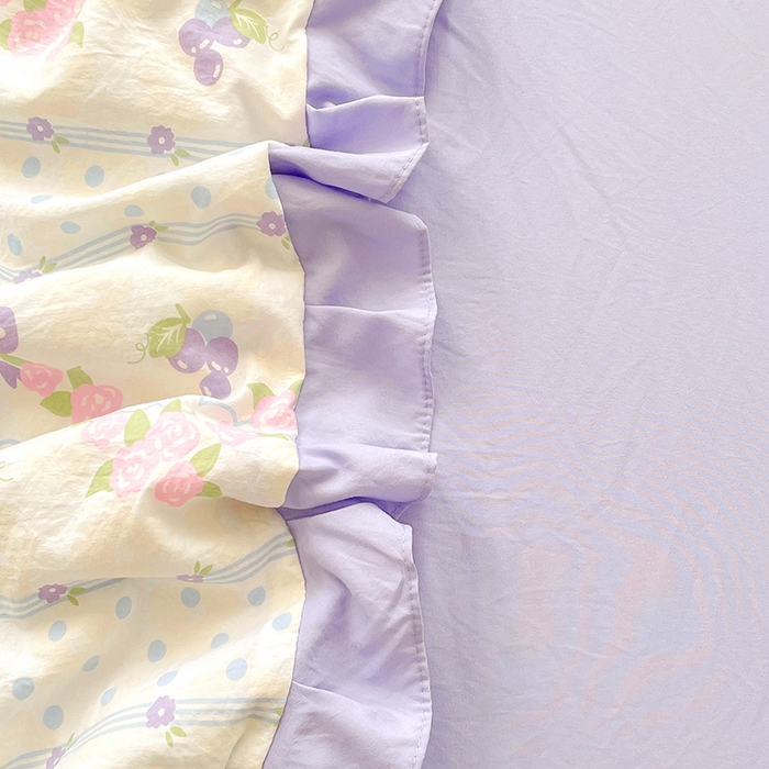 91家纺网 家纺一手货源 找家纺 佳一家纺 2025新款亲肤水洗棉夏被 蝴蝶结紫