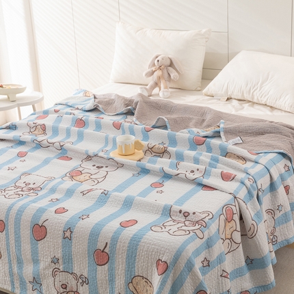 91家纺网 家纺一手货源 找家纺 （总）乐家毛巾被（工厂自产自销） 2025春夏新款三层全棉纯棉印花毛巾被