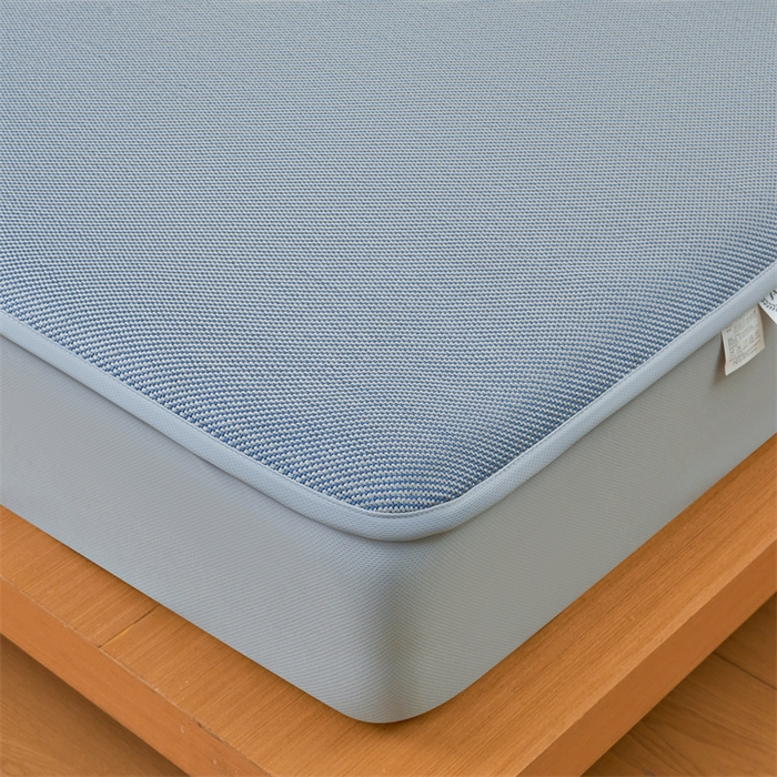 91家纺网 家纺一手货源 找家纺 2025夏季新品纯色冰藤床笠三件套凉感冰丝床笠席子单件床罩 冰藤床笠-暮云蓝