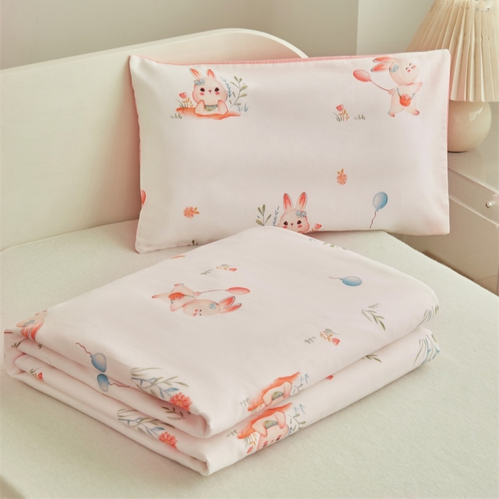 91家纺网 家纺一手货源 找家纺 艾佳宝贝 2025新款A类儿童全棉多功能单被套可拆式夏被 春日游玩