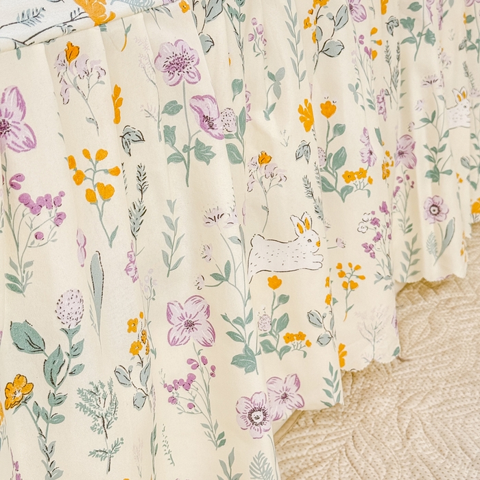 91家纺网 家纺一手货源 找家纺 莎臣豹 2025新款植物羊绒单品单件单床裙可配床裙三件套 秘境芳踪