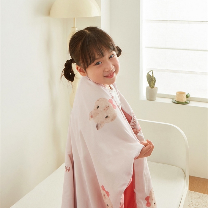 91家纺网 家纺一手货源 找家纺 艾佳宝贝 2025新款A类儿童全棉多功能单被套 乖萌甜兔