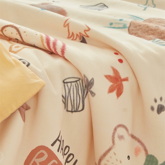 91家纺网 家纺一手货源 找家纺 艾佳宝贝 2025新款A类儿童全棉多功能单被套可拆式夏被 憨憨萌熊