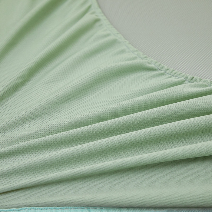 91家纺网 家纺一手货源 找家纺 全季家居 2025新款全季家居5A抗菌min系列凉感冰丝席 床笠-水绿