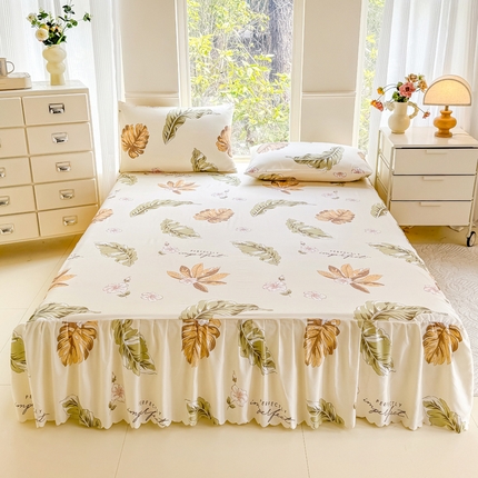 91家纺网 家纺一手货源 找家纺 （总）莎臣豹 2025新款植物羊绒单品单件单床裙可配床裙三件套