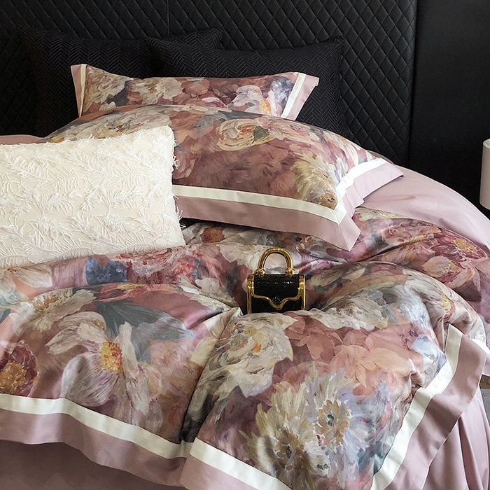 91家纺网 家纺一手货源 找家纺 （总）瑞雪家居 2025新款全棉50S数码印花长绒棉四件套