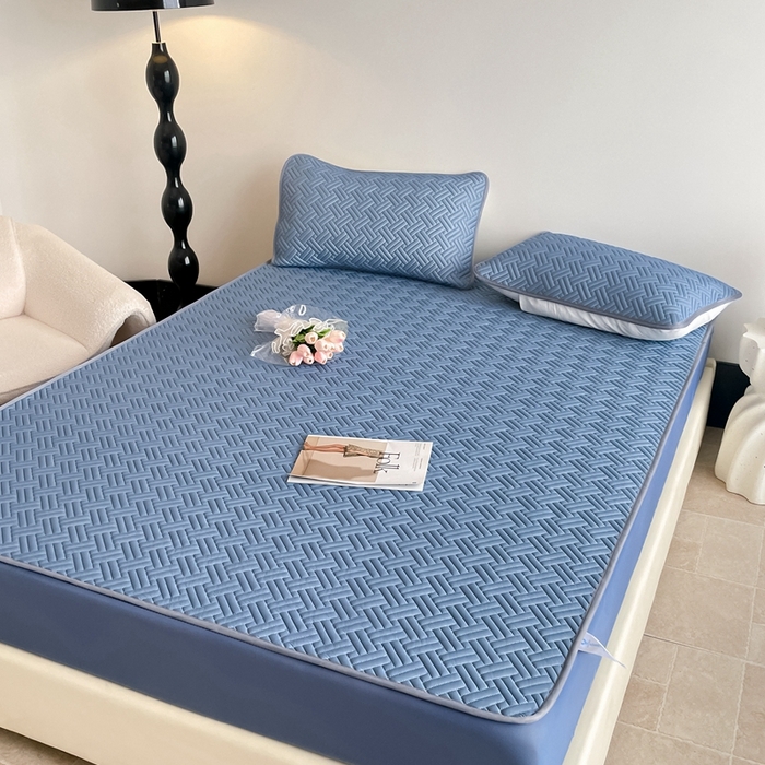 91家纺网 家纺一手货源 找家纺 （总）欧邦2025新款纯色加厚乳胶床笠三件套