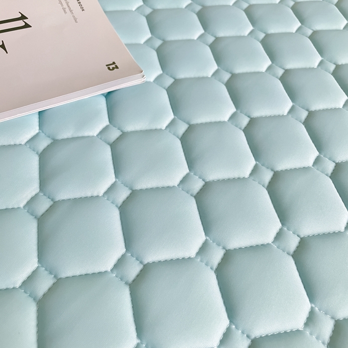 91家纺网 家纺一手货源 找家纺 欧邦2025新款纯色加厚乳胶床笠三件套 方格-湖蓝