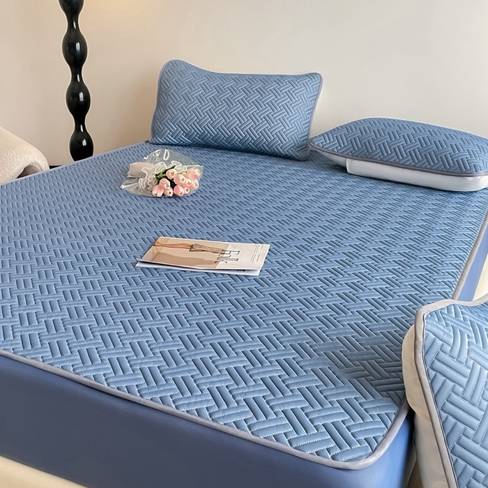 91家纺网 家纺一手货源 找家纺 （总）欧邦2025新款纯色加厚乳胶床笠三件套