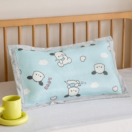 嗨生活 2025新款A类儿童冰藤枕套 幼儿园枕套 儿童枕套 欢乐狗