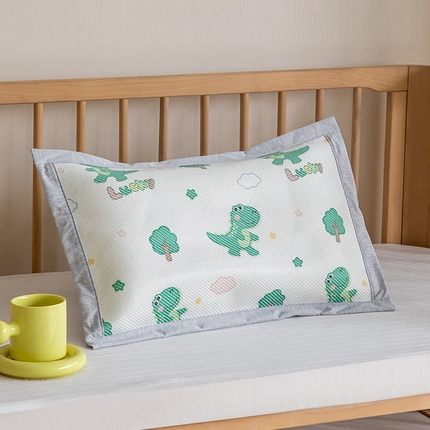 嗨生活 2025新款A类儿童冰藤枕套 幼儿园枕套 儿童枕套 调皮龙