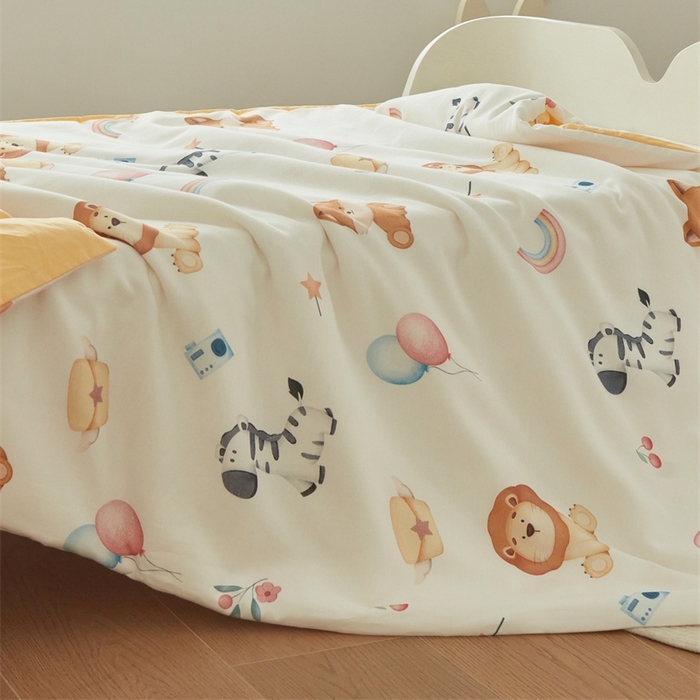 91家纺网 家纺一手货源 找家纺 艾佳宝贝 2025新款A类儿童全棉多功能单被套 萌趣动物园