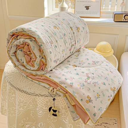 91家纺网 家纺一手货源 找家纺 （总）金蕊阁 2025新款A类水洗双层纱夏被大豆夏被夏凉被空调被