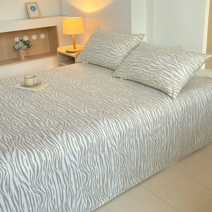 91家纺网 家纺一手货源 找家纺 （总）春皖家纺 2025新款A类全棉简约老粗纱布四件套风格一-普通款单枕套