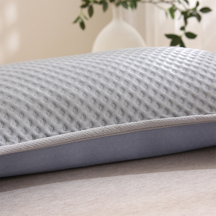 91家纺网 家纺一手货源 找家纺 纽乐家纺 2025夏季夏凉茶香枕头冰丝凉感华夫格凉豆豆茶叶茉莉花枕头枕芯 冰丝华夫格茶香枕-灰色 35x55cm/只