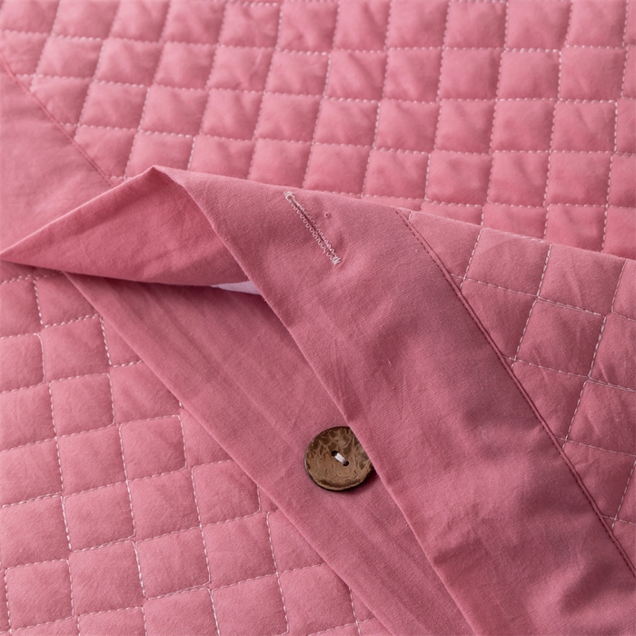 91家纺网 家纺一手货源 找家纺 优乐家纺 2025新款全棉四件套水洗纯棉夹棉绗缝加厚被罩 活力豆沙