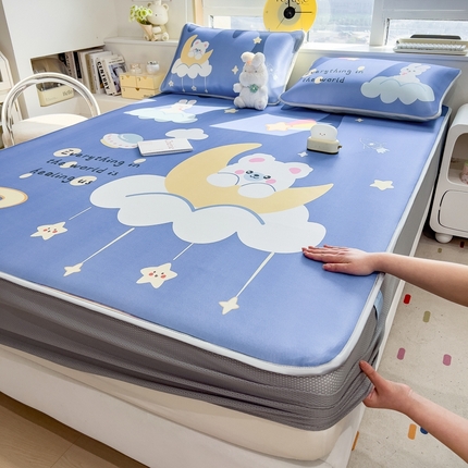 91家纺网 家纺一手货源 找家纺 （总）斯尔顿 2025新款炭光冰丝凉席-床笠款