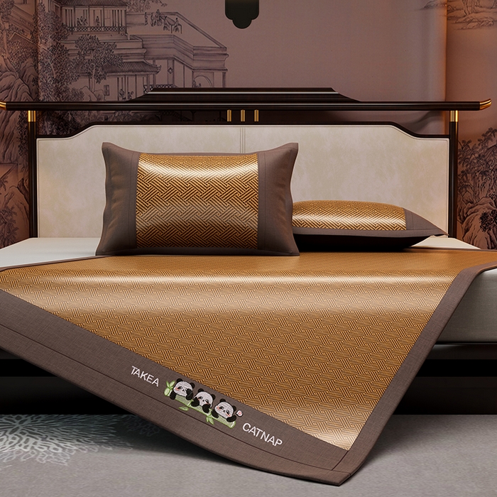 91家纺网 家纺一手货源 找家纺 （总）绒艺席业 2025新款艾草藤席冰丝双面席席子凉席