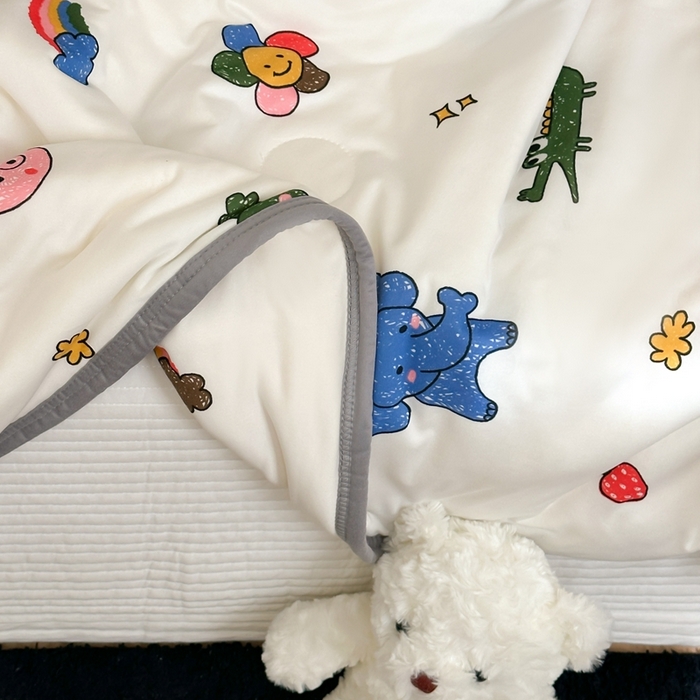 91家纺网 家纺一手货源 找家纺 觅糖家纺 2025新款软糯针织云柔大豆夏被 动物乐园