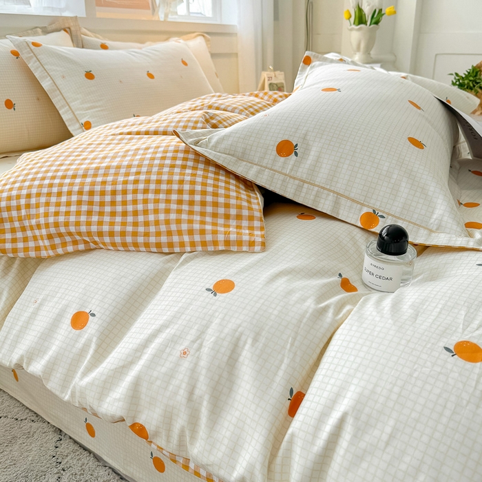 91家纺网 家纺一手货源 找家纺 红粉佳人家纺 2025春夏新款A类全棉纯棉12868纯棉单被套 甜桔