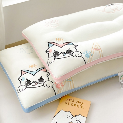 91家纺网 家纺一手货源 找家纺 （总）亦帆枕芯 2025新款贪吃猫情侣枕成人枕枕头枕芯