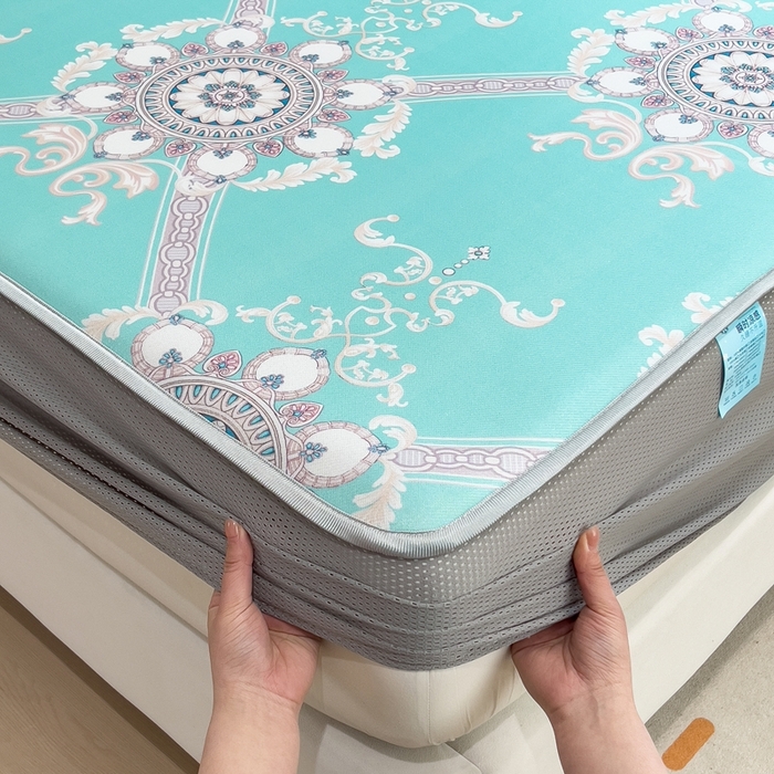 91家纺网 家纺一手货源 找家纺 （总）斯尔顿 2025新款炭光冰丝凉席-床笠款