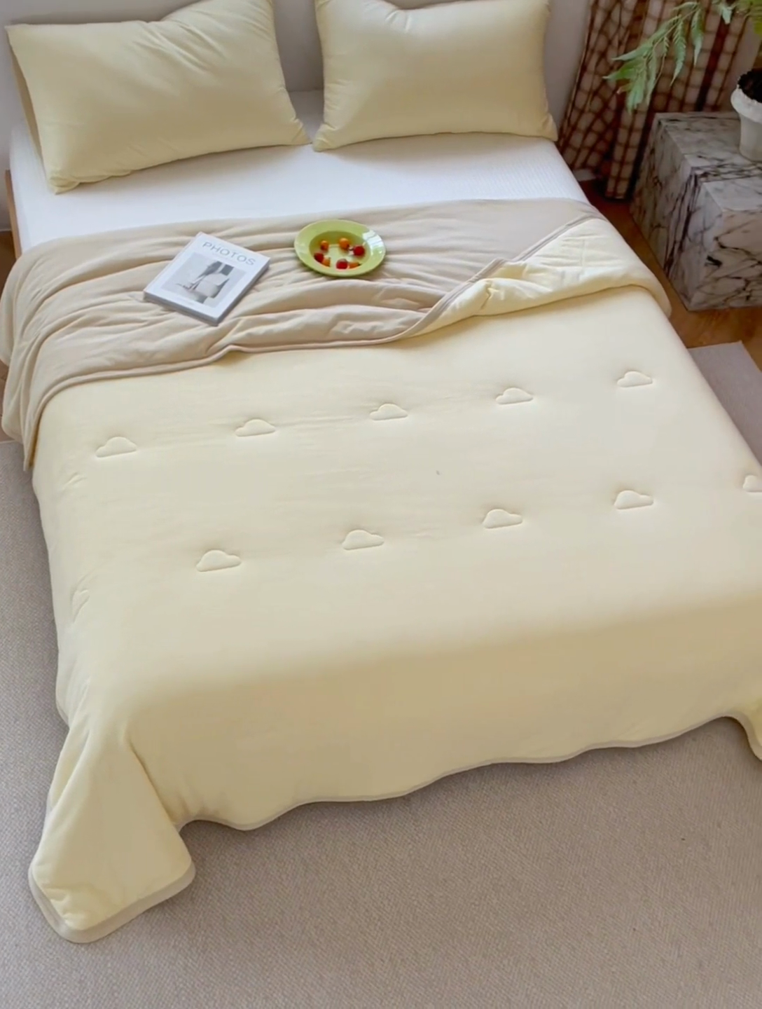 91家纺网 家纺一手货源 找家纺 安莱生活 2025新款全棉纯棉云感针织棉双拼夏被夏凉被空调被 菁甘绿双拼