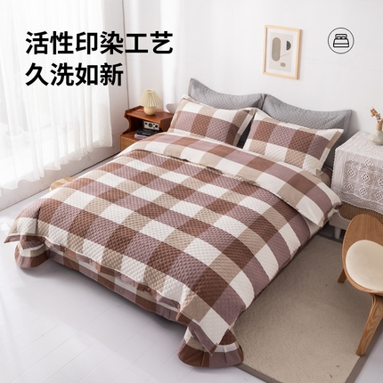 91家纺网 家纺一手货源 找家纺 （总）优乐家纺 2025新款全棉四件套水洗纯棉夹棉绗缝加厚被罩