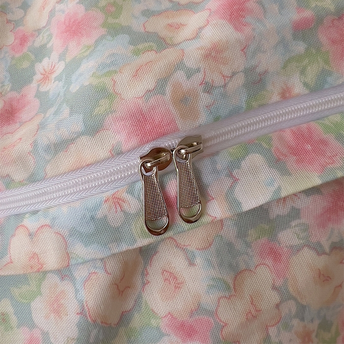 91家纺网 家纺一手货源 找家纺 优品阁  2025新款A类全棉有氧双层纱四件套 庭花香