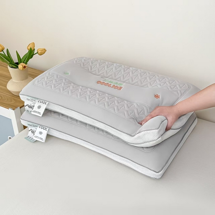 91家纺网 家纺一手货源 找家纺 宇诺家纺 2025新款冰丝凉感枕芯 灰色 1000克