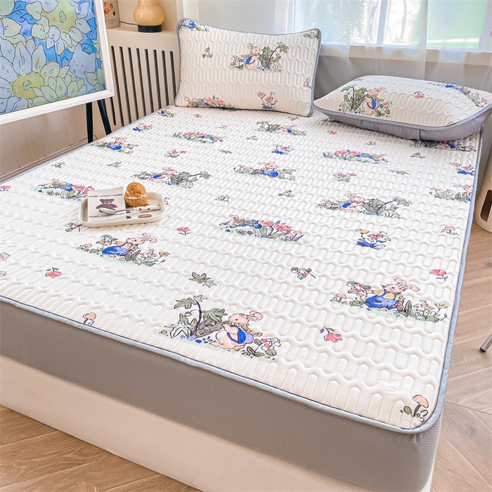 91家纺网 家纺一手货源 找家纺 布卢姆床垫 2025新款5mmA类乳胶凉席床笠套件夏被组合 兔子先生