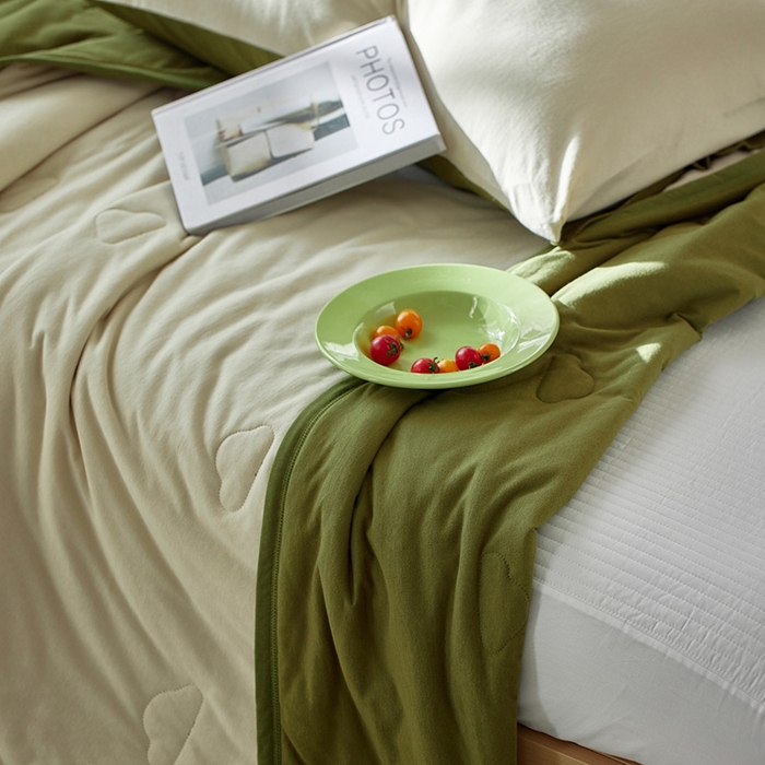 91家纺网 家纺一手货源 找家纺 （总）安莱生活 2025新款全棉纯棉云感针织棉双拼夏被夏凉被空调被