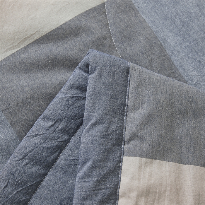 91家纺网 家纺一手货源 找家纺 2025新款A类里外全棉夏凉被100%新疆棉纯棉全棉填充无印格子款空调被原棉夏被 里外全棉-蓝大格