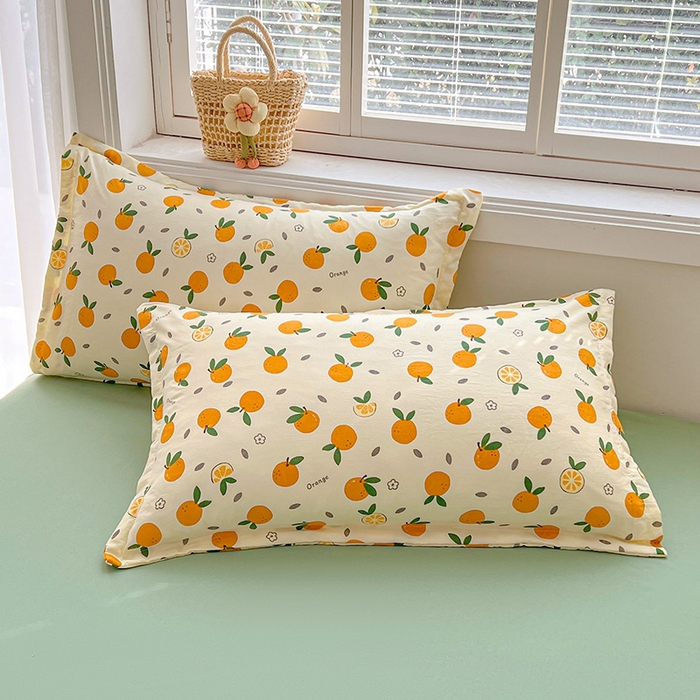 91家纺网 家纺一手货源 找家纺 西域种棉人·千百笠 2025新款A类新疆棉花夏凉被加宽包边水洗棉卡通印花吸湿透气棉花夏被空调被 凌香 桔子