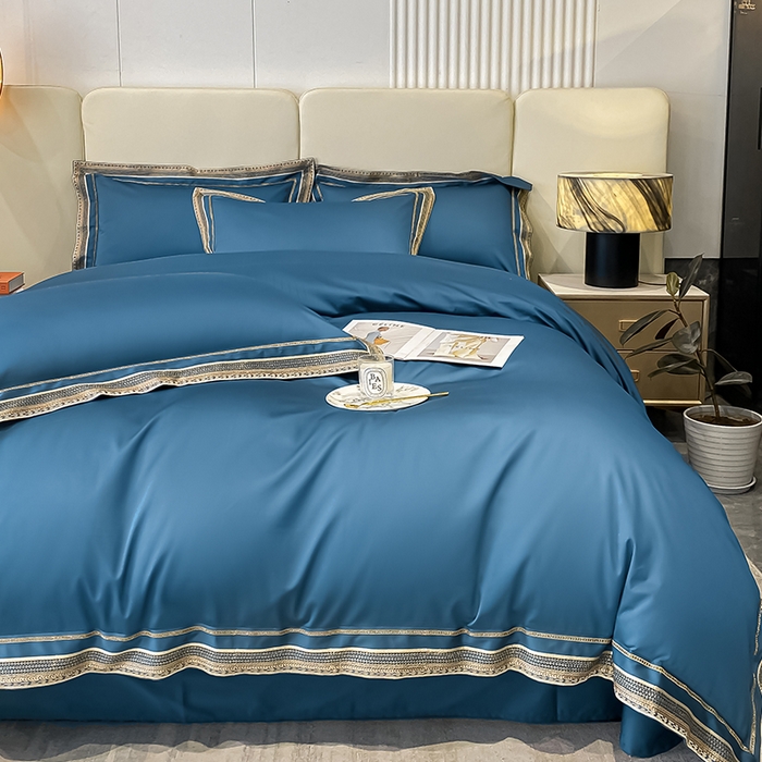 91家纺网 家纺一手货源 找家纺 瑞驰家纺 2025新款长绒棉纯棉绣花四件套--千寻系列 千寻-盛世兰