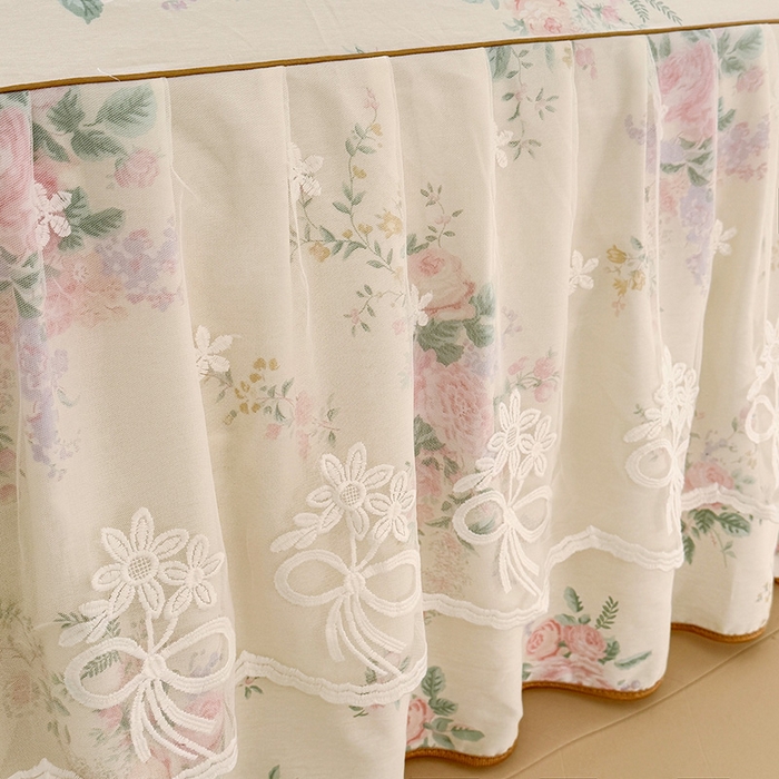 91家纺网 家纺一手货源 找家纺 宜凡家纺 2025新款全棉蕾丝花边床裙三件套 楼兰梦屿