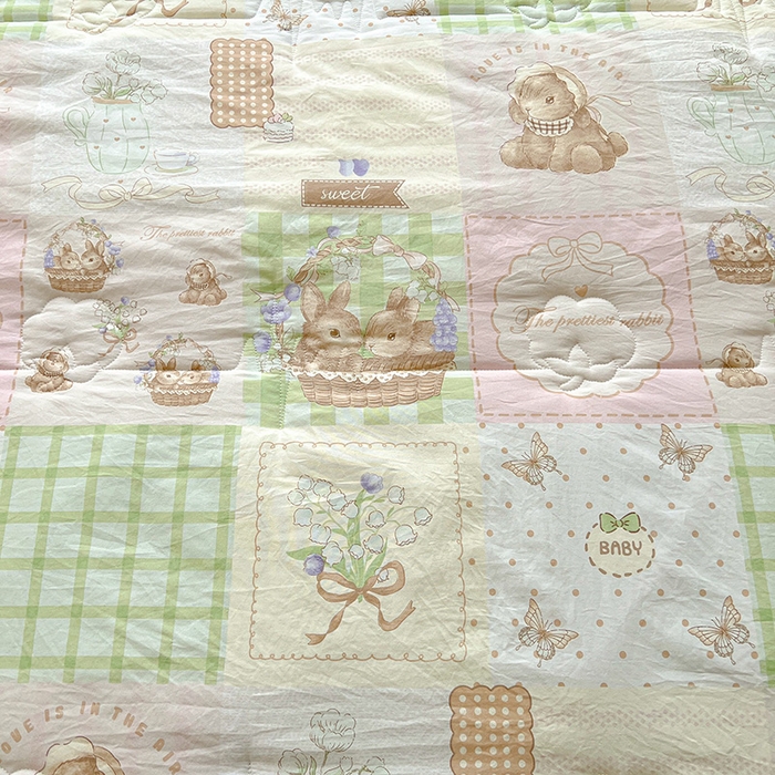 91家纺网 家纺一手货源 找家纺 西域种棉人·千百笠 2025新款A类新疆棉花夏凉被加宽包边水洗棉卡通印花吸湿透气棉花夏被空调被 凌香 宠物格